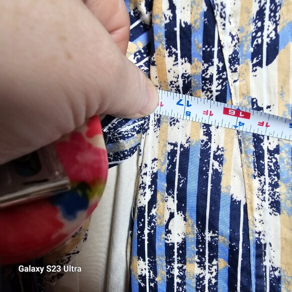 Alfani Men's Blue and Cream Dress Shirt - Picture 7 of 7